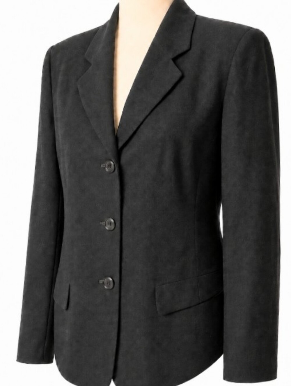 Vintage 90s Talbots Wool Blazer Womens 12 Black Single Breasted Career Jacket